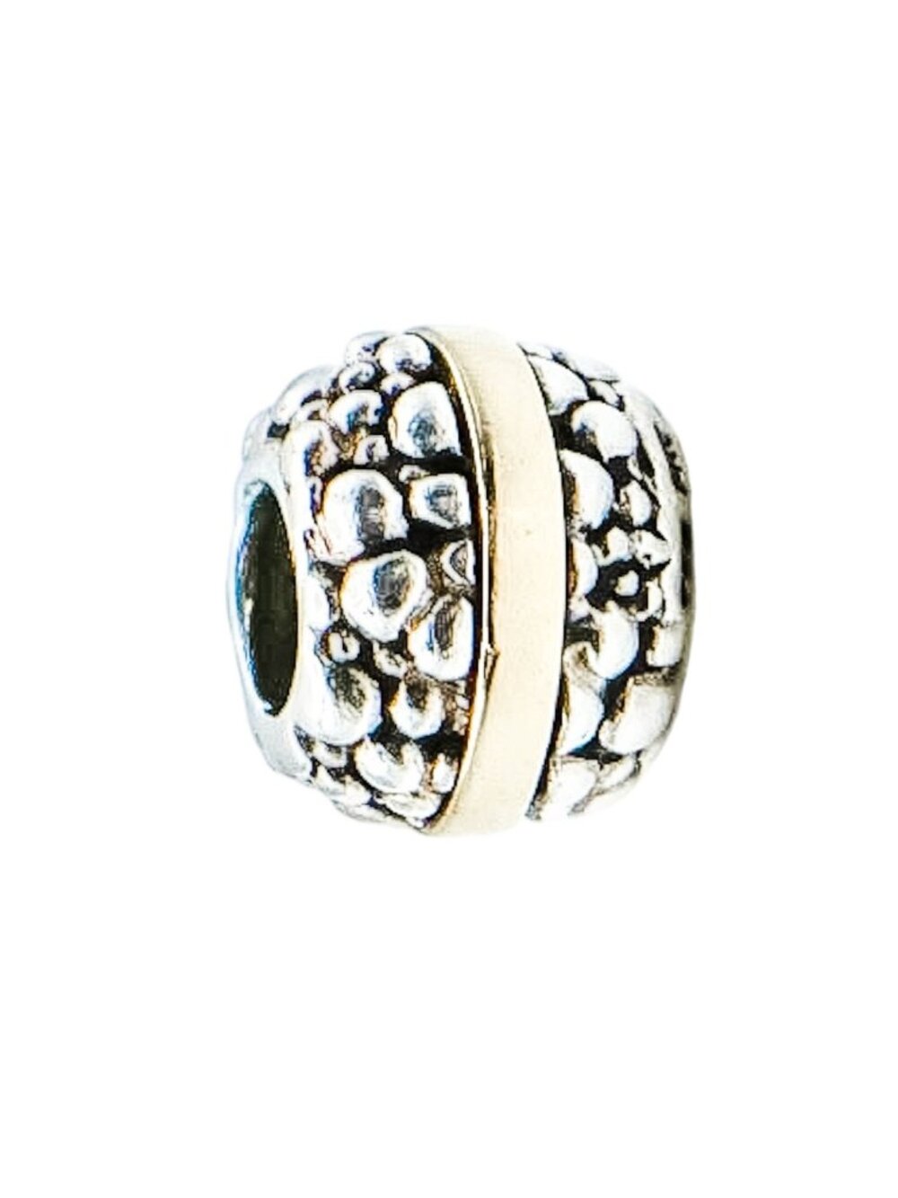 Chamilia Dots & Lines Sterling Silver 14K Gold Bead Charm